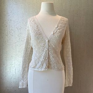 Vintage Hand Made Lace Button Top